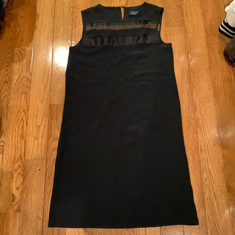 Silk Shift Dress with Translucent Detail